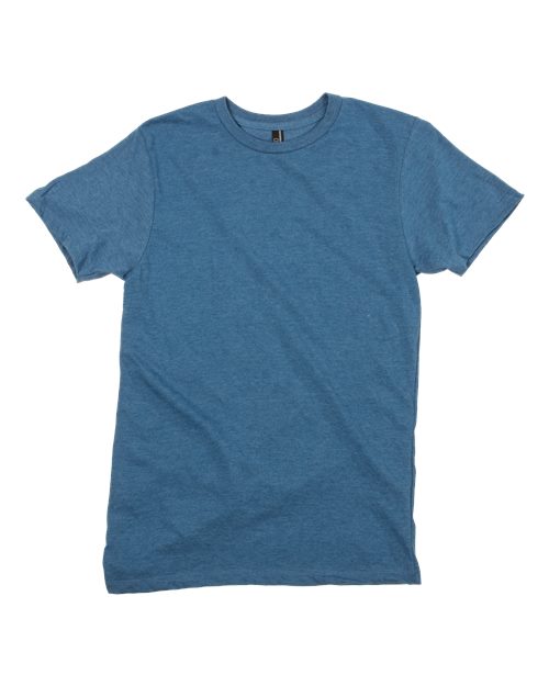 Unisex Premium Cotton Blend T-Shirt Heather Royal (disc) front view for custom printing