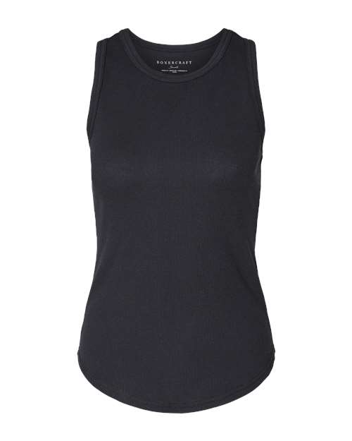 Women's Adrienne Tank Top Black front view for custom printing