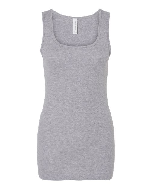 Women's Micro Rib Tank Athletic Heather front view for custom printing