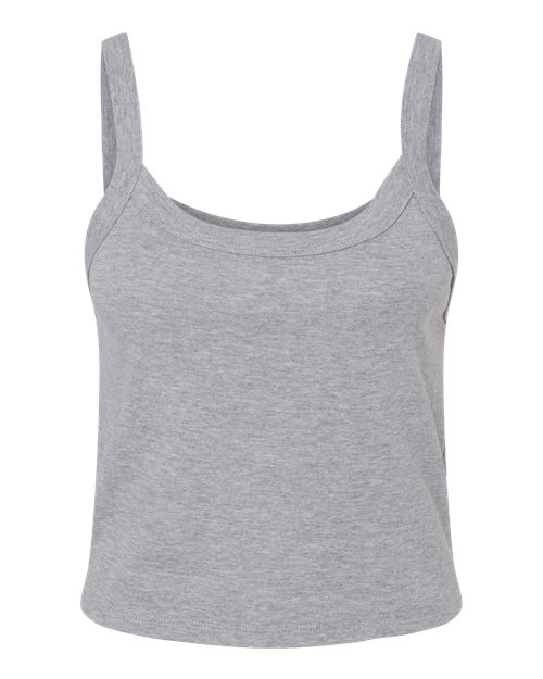 Women's Micro Rib Spaghetti Strap Tank Athletic Heather front view for custom printing