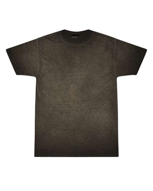 Unisex Oil Wash T-Shirt Black front view for custom printing