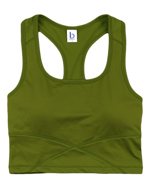 Girls' Cropped Middie Tank Kiwi front view for custom printing