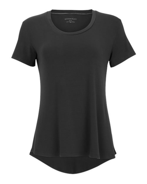 Women's Bamboo Scoop Neck T-Shirt Black front view for custom printing