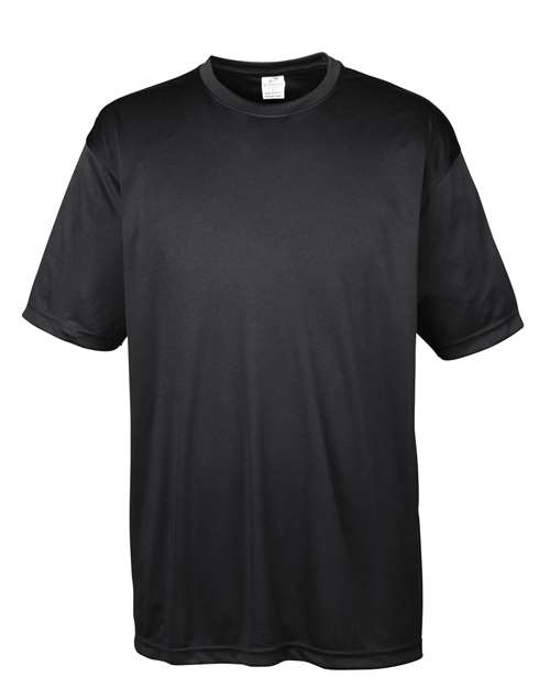 Men's Cool & Dry Basic Performance T-Shirt Black front view for custom printing
