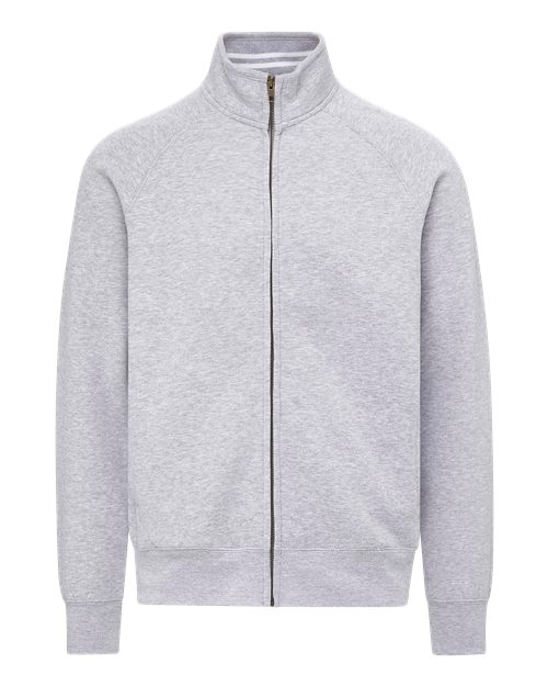 Men's Vintage Fleece Track Jacket Heather Gray front view for custom printing