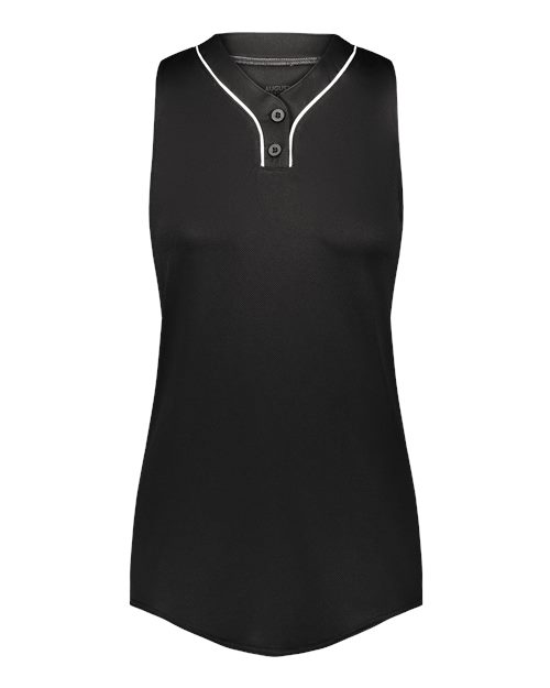 Women's Cutter Jersey Black/ White front view for custom printing