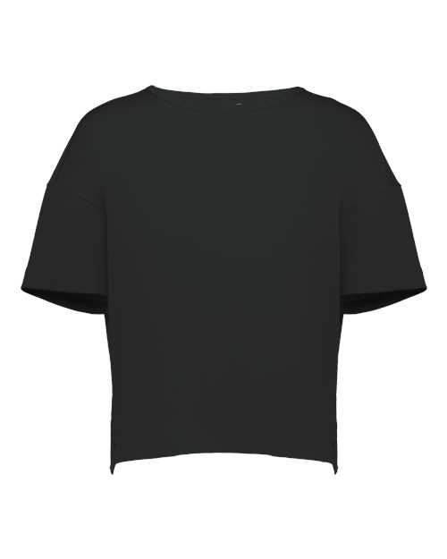 Women's Effortless T-Shirt Black front view for custom printing