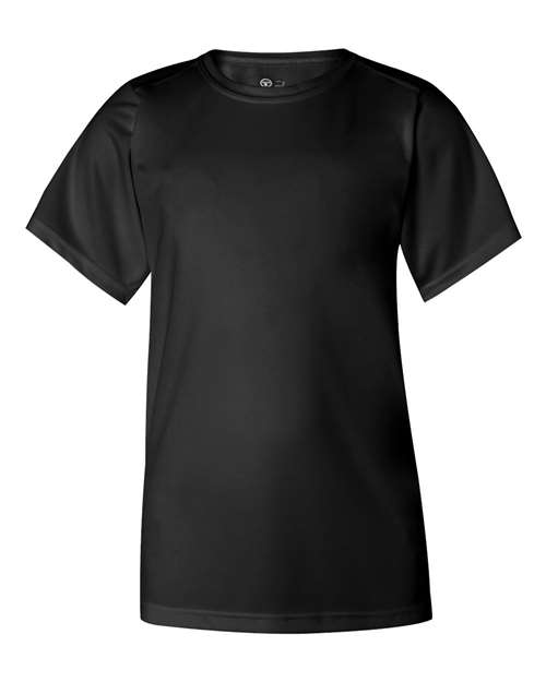 Youth B-Core T-Shirt Black front view for custom printing