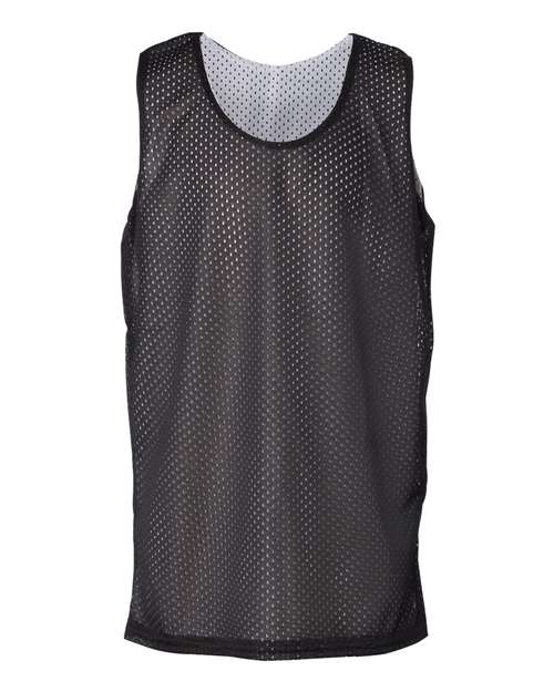 Youth Pro Mesh Reversible Tank Top Black/ White front view for custom printing