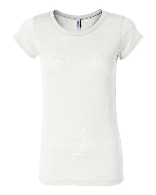 Women's Burnout Tee White front view for custom printing