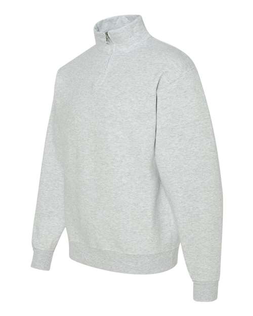 Jerzees 995M NuBlend ® 1/4 Zip Cadet Collar Sweatshirt Ash product view for custom printing