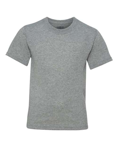 Youth Dri-Power Sport T-Shirt Athletic Heather front view for custom printing