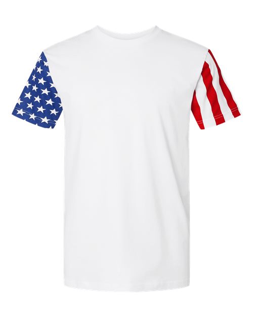 Stars & Stripes T-Shirt White front view for custom printing