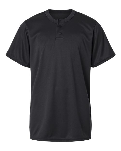 Youth B-Core Placket Jersey Black front view for custom printing