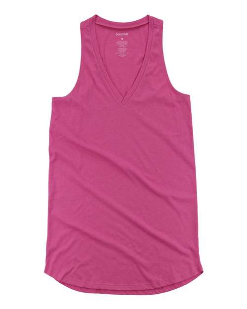 Women’s At Ease Tank Top Fuchsia front view for custom printing