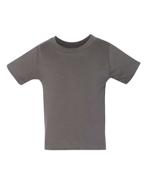Infant Jersey Tee Asphalt front view for custom printing