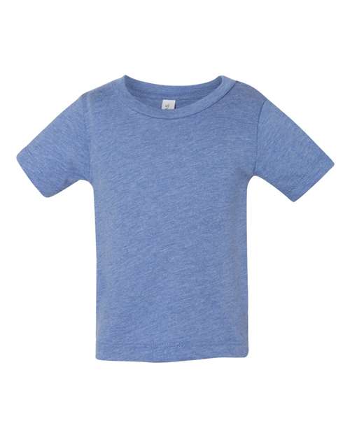 Infant Triblend Tee Blue Triblend front view for custom printing