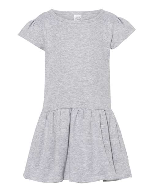 Infant Baby Rib Dress Heather front view for custom printing