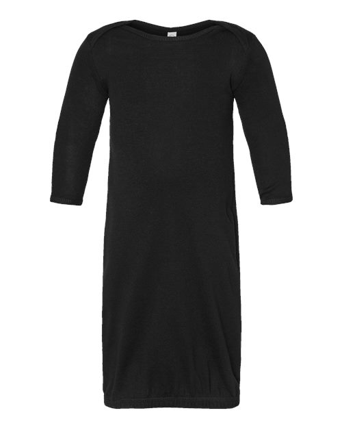 Infant Baby Rib Layette Black front view for custom printing