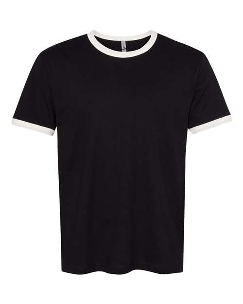 Unisex Cotton Ringer T-Shirt Black/ Natural front view for custom printing