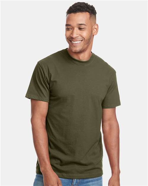 Unisex Power Crew Tee Military Green front view for custom printing