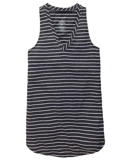 Women's Margo Tank Black Stripe front view for custom printing