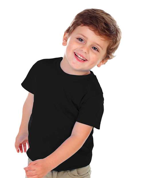 Toddler Tee Black front view for custom printing