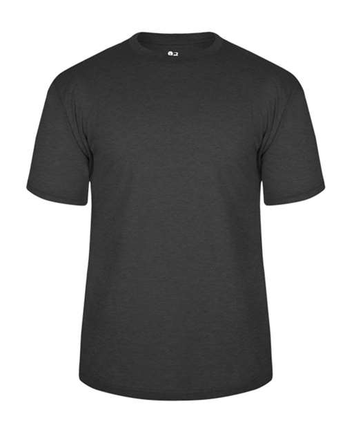 Youth Triblend T-Shirt Black front view for custom printing