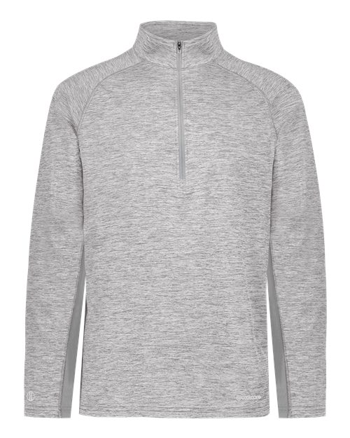 Men's Electrify CoolCore Quarter-Zip Pullover Athletic Grey Heather front view for custom printing