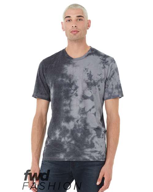 FWD Fashion Tie-Dyed Tee White/ Grey & Black front view for custom printing