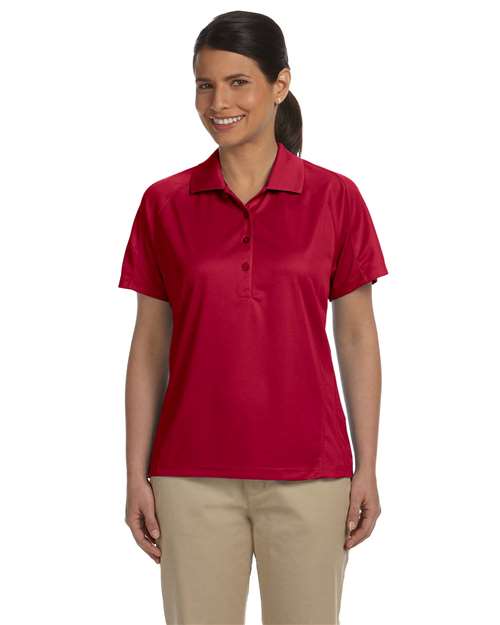 Women's Polytech Mesh Insert Polo Red front view for custom printing