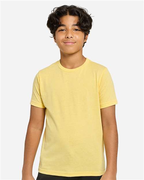 Youth Epic Cotton T-Shirt Bright Yellow front view for custom printing