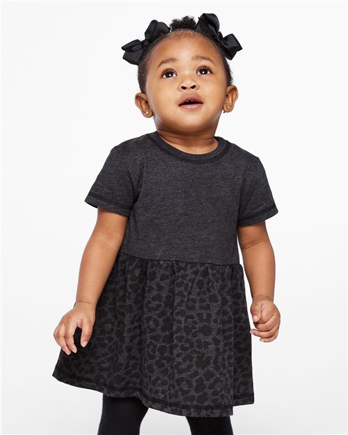 Infant Fine Jersey Dress Heather front view for custom printing