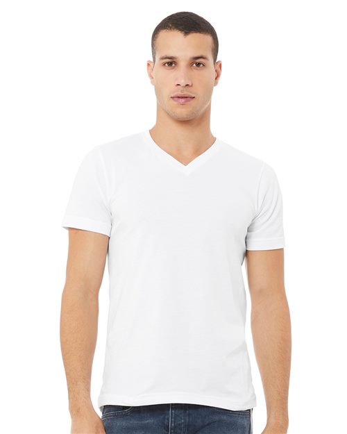 BC3005 Bella Canvas Unisex Jersey Short Sleeve V Neck Tee studio detail 1 for custom printing