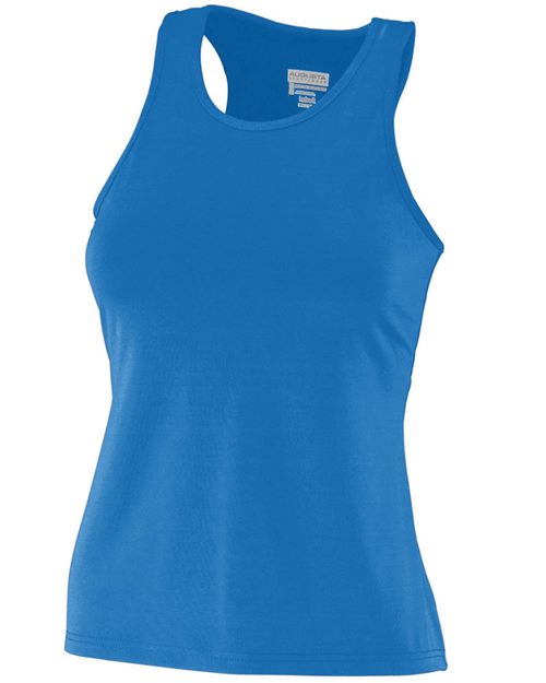 Women's Solid Racerback Tank Top Black front view for custom printing