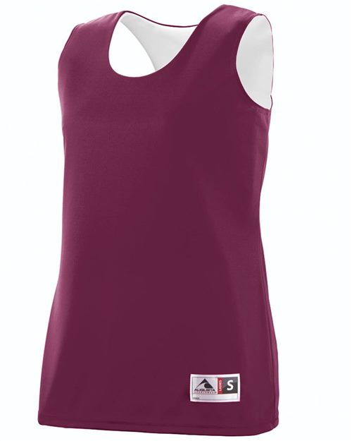 Women's Reversible Wicking Tank Top Black/ Gold front view for custom printing