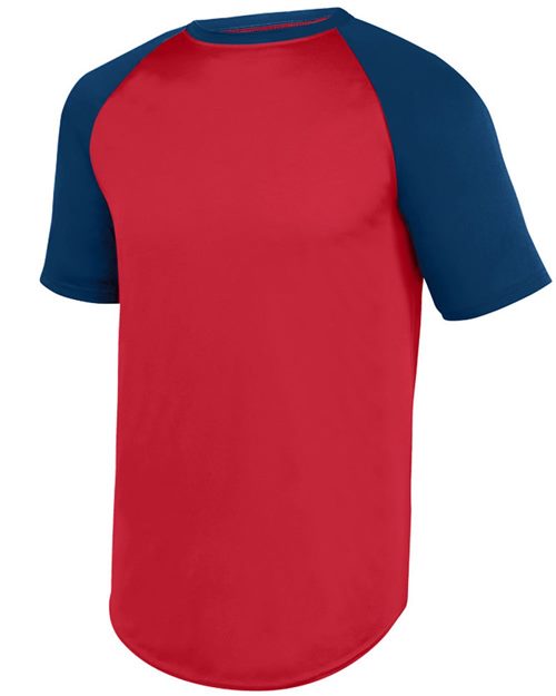 Youth Wicking Short Sleeve Baseball Jersey Gold/ Black front view for custom printing
