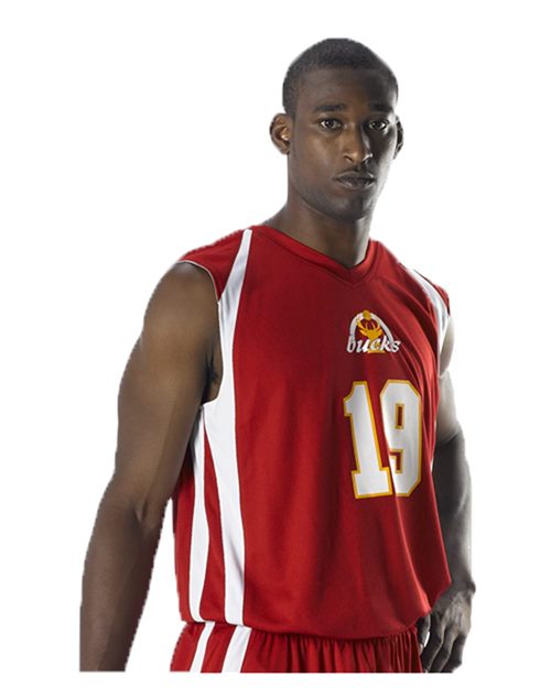 Men's Reversible Basketball Jersey Black/ White front view for custom printing