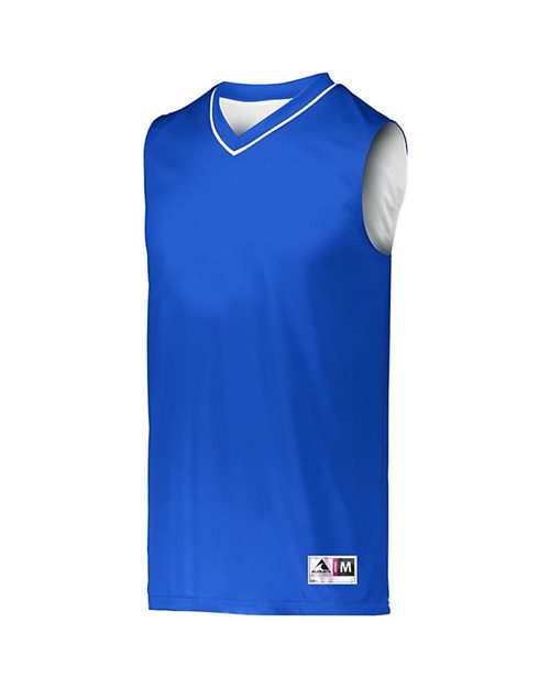 Men's Reversible Two Color Jersey Black/ White front view for custom printing