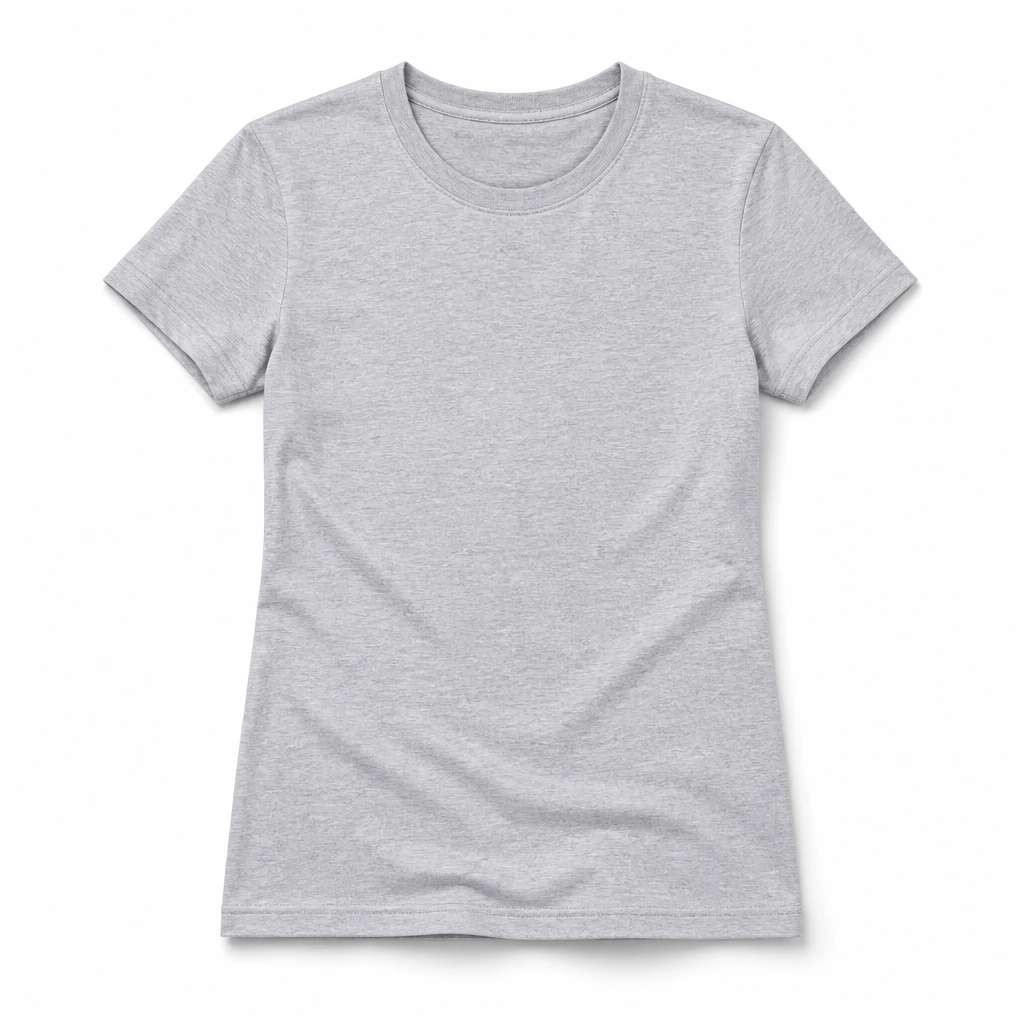 The Reserve Collection 4001 Women's Tru Fit Tee Heather Gray front view for custom printing