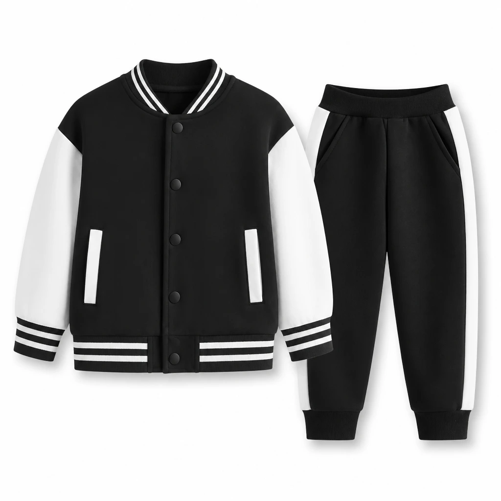 The Reserve Collection BH5301 A2Z Kids Letterman Set Black front view for custom printing