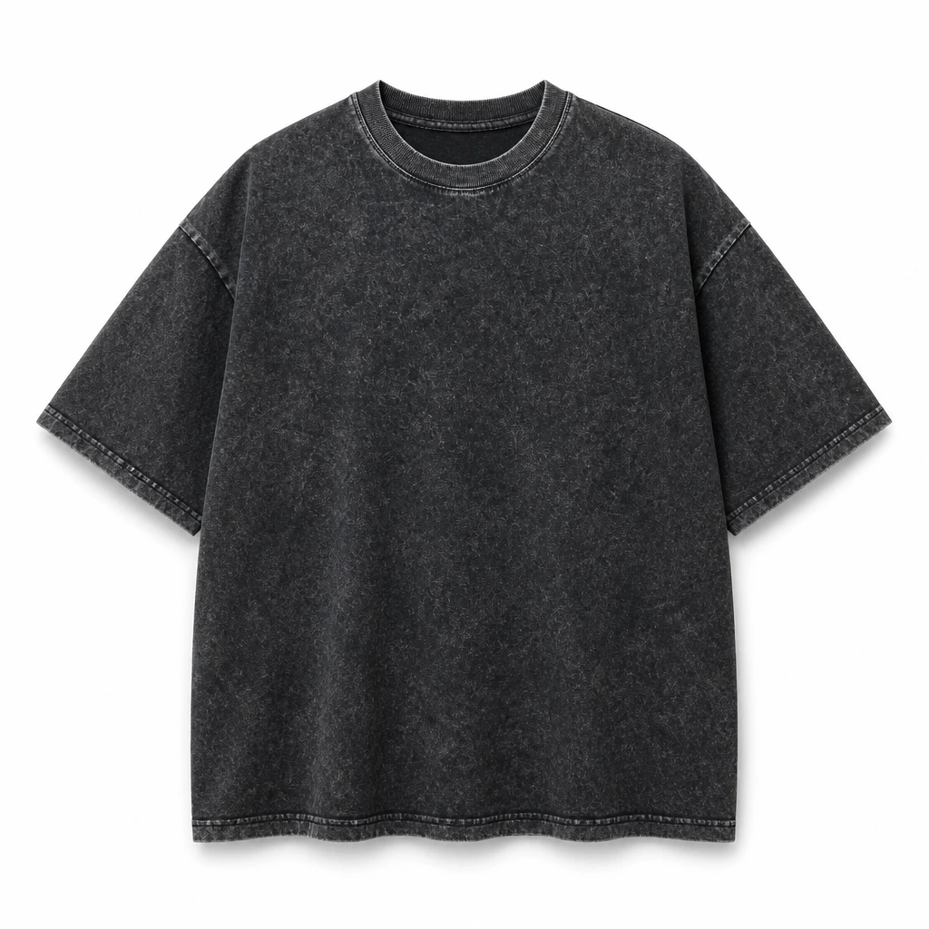 The Reserve Collection BH606 Crystal Wash Tee Black Onyx front view for custom printing