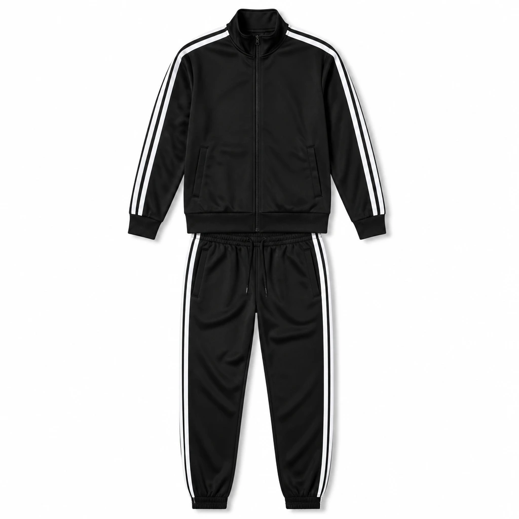 The Reserve Collection BH6001 Track Suits Black/White front view for custom printing
