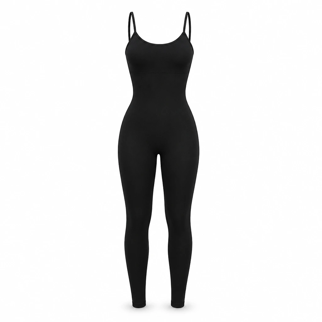 Memorial Park Jumpsuit Black front view for custom printing