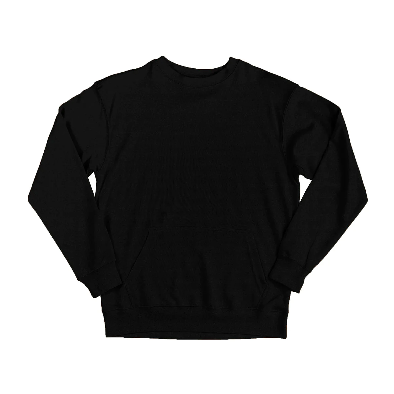 The Reserve Collection 2615 8.25 Oz. Unisex French Terry Crewneck Sweatshirt With Pocket Black front view for custom printing