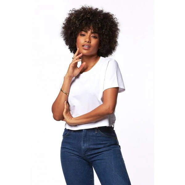 The Reserve Collection 4003 Crop Tee White front view for custom printing