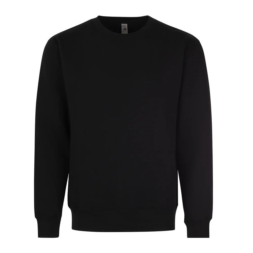 The Reserve Collection 7003 Adult Premium Crew Sweatshirt Black front view for custom printing
