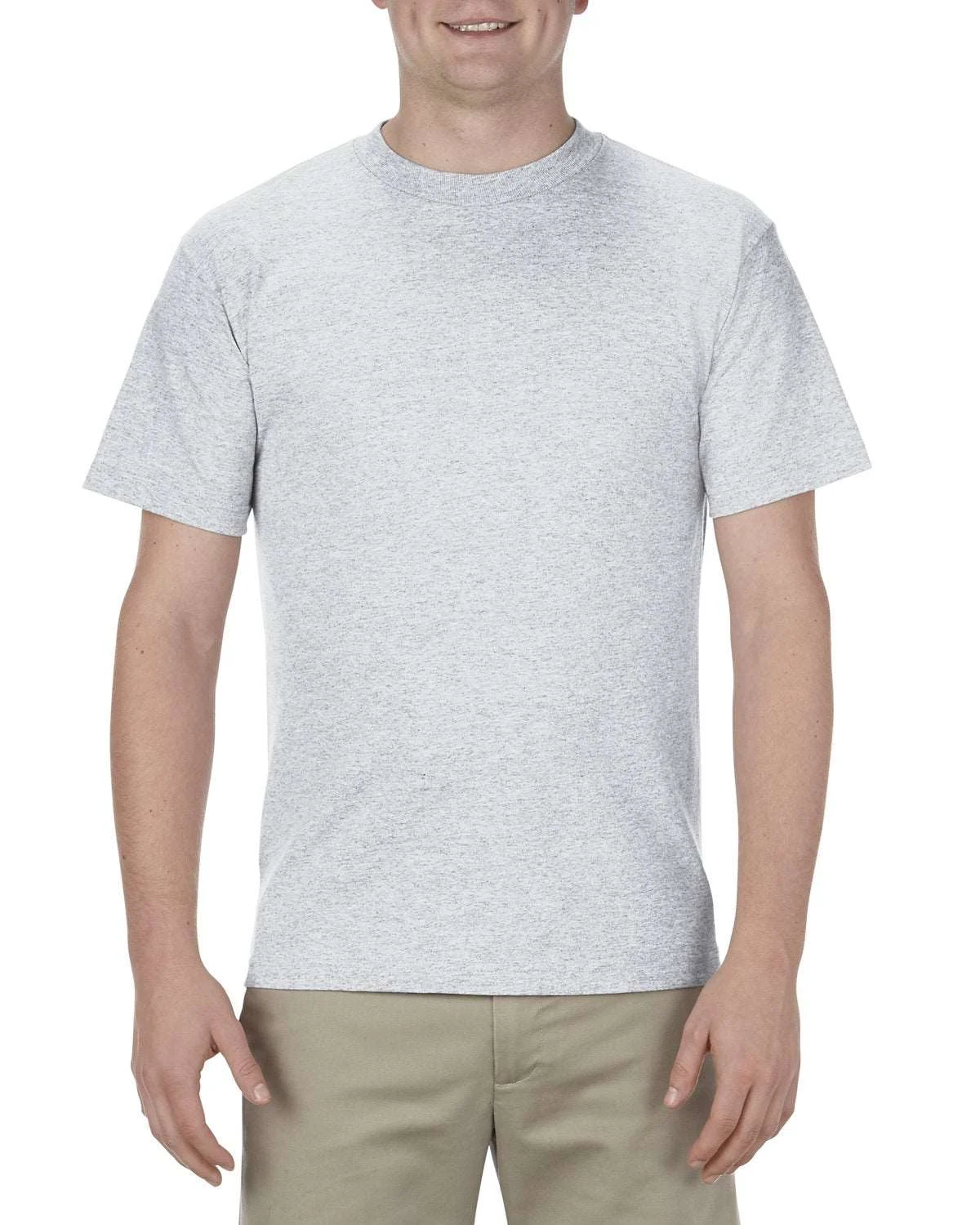 The Reserve Collection 1301 Alstyle Adult 6.0 Oz. 100% Cotton T-Shirt Ash front view for custom printing