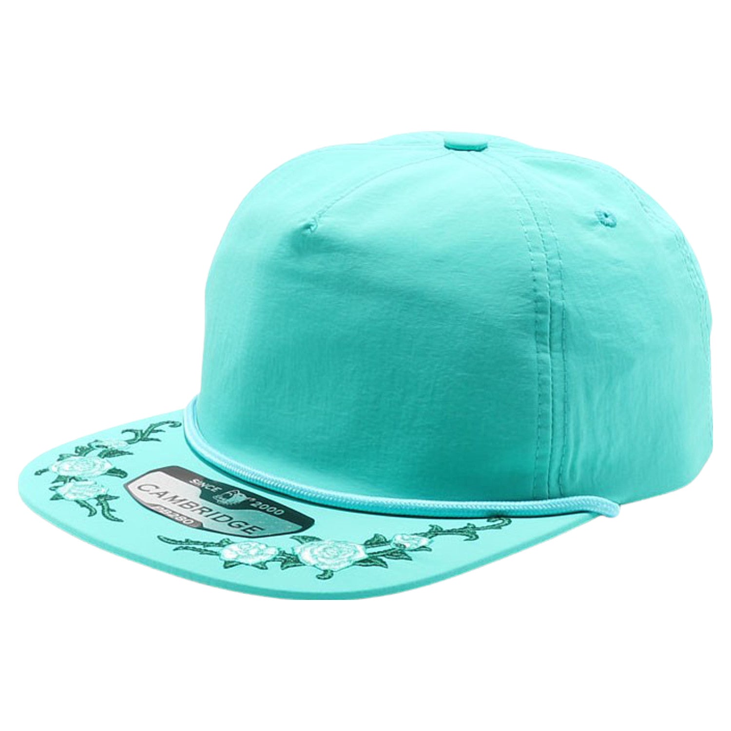 5 Panel Rose Vine Rope Unstructured MINT front view for custom printing