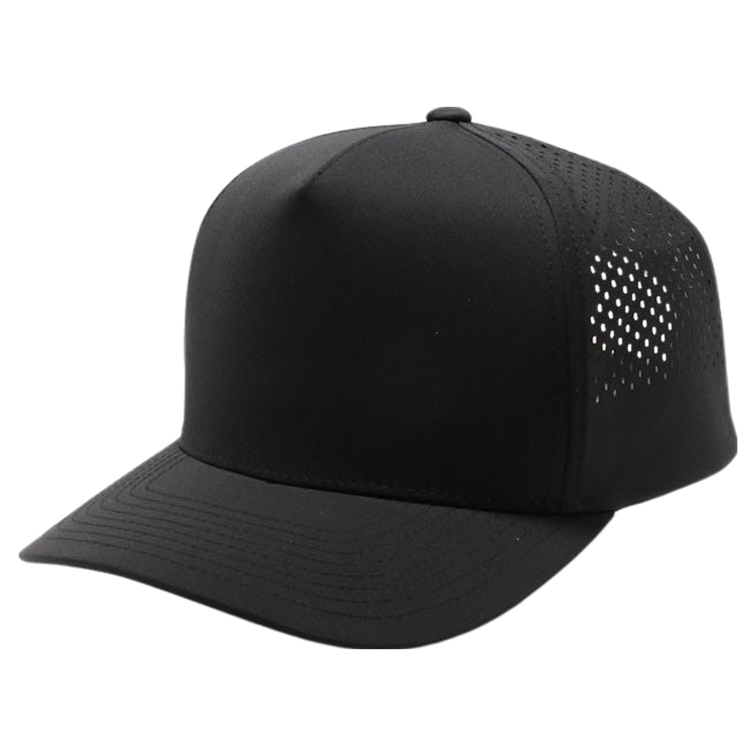 Hybrid 5 Panel Perforated BLACK front view for custom printing